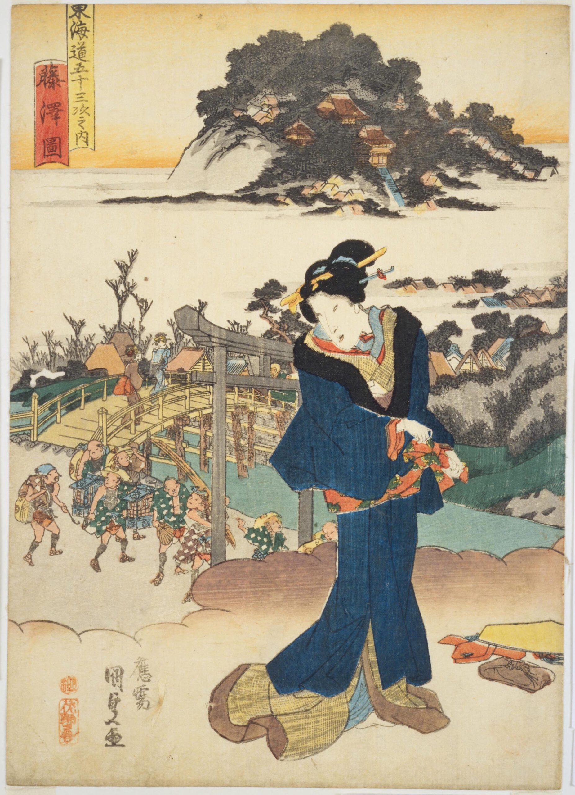 Hiroshiges - Kunisada View of Fujisawa (Fujisawa zu) - 7 FUJISAWA