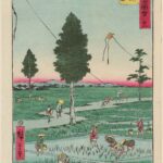 Hiroshiges - 28 Fukuroi: Famous Tōtōmi Kites (Fukuroi, meibutsu Enshū tako) - Vertical Tokaido
