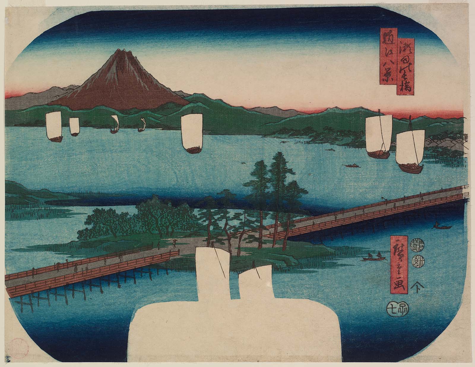 Hiroshiges - Long Bridge at Seta (Seta no nagahashi) - Eight Views of Ōmi 1852