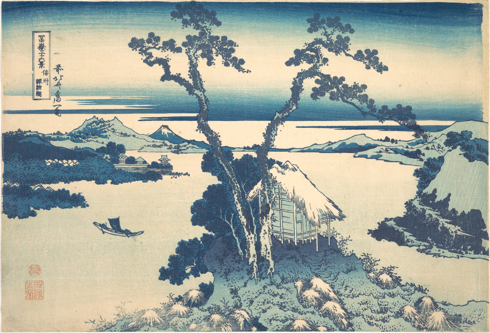 Hokusai - #17 Lake Suwa in Shinano Province - 36 Views of Mt Fuji