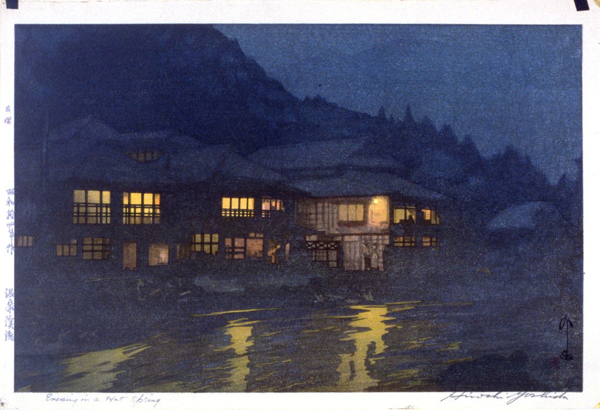 Hiroshi Yoshida - Evening in a Hot Spring