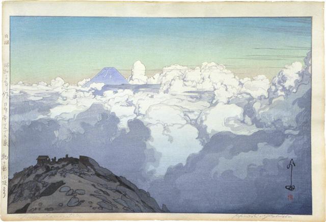 Hiroshi Yoshida - The Southern Japan Alps Series: From the Summit of Komagatake (green-blue variant) (Nihon Minami Alps Shu: Komagatake sancho yori)