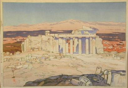 Hiroshi Yoshida - The Acropolis Ruins, Morning