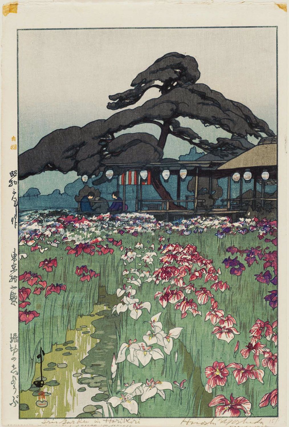 Hiroshi Yoshida - Iris Garden in Horikiri (Horikiri no shôbu), from the series Twelve Scenes of Tokyo (Tôkyô jûni dai)