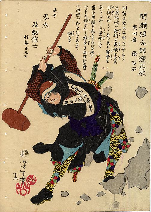 Yoshitoshi - Mase Magokurō Minamoto no Masatoki (Manase Magokurō) - Historical Biographies of the Loyal Retainers