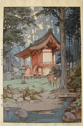 Hiroshi Yoshida - A Shrine in the Deep Woods (Shinrin no miya)