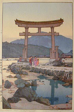 Hiroshi Yoshida - Benten Torii at Nezugaseki (Nezumigaseki bentenshima)