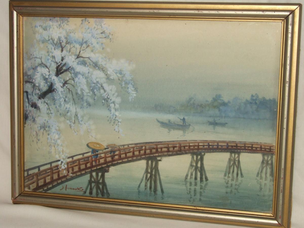 Hiroshi Yoshida - Bridge in Spring