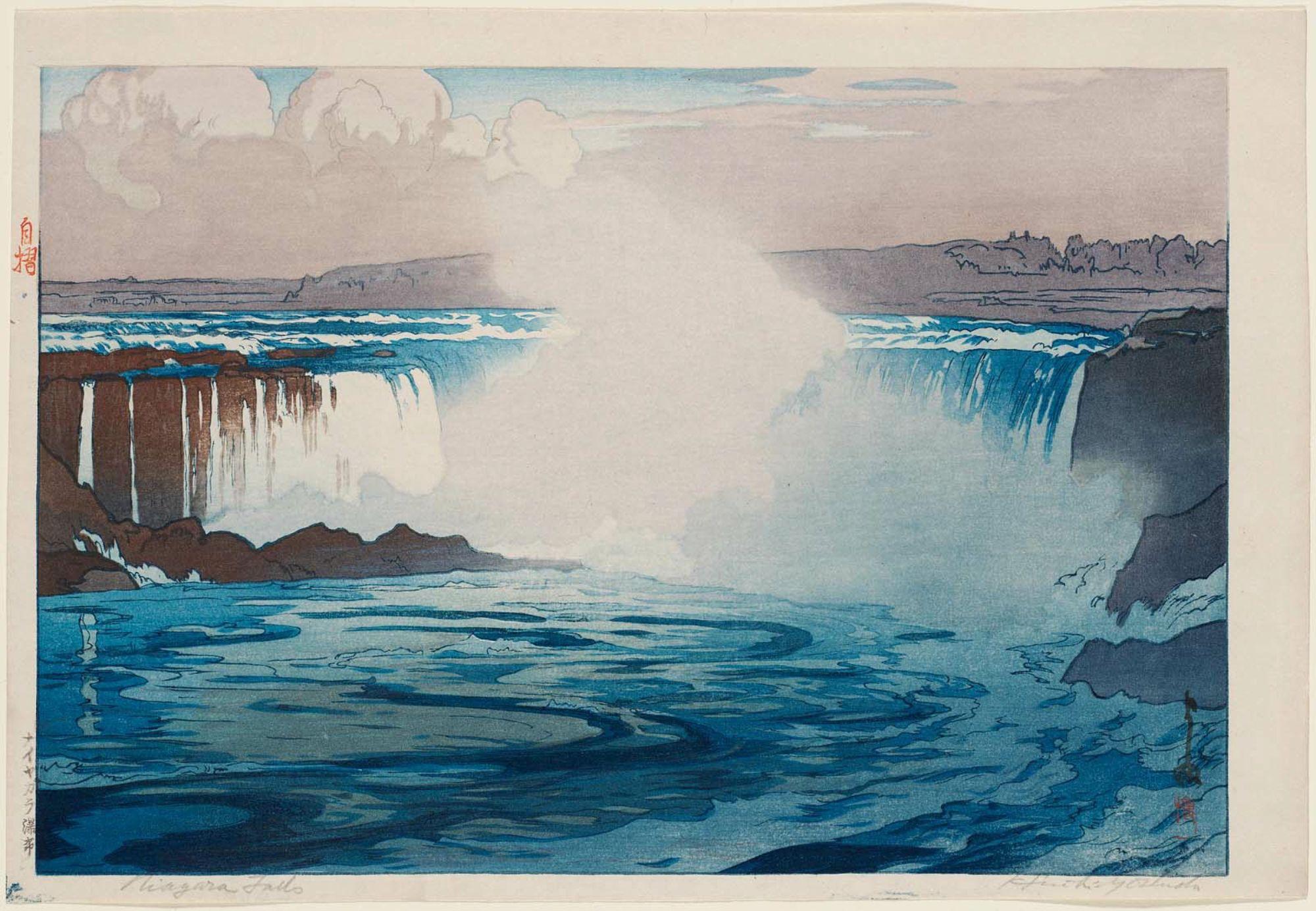 Hiroshi Yoshida - Niagara Falls. Series: The United States