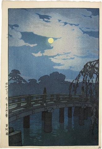 Hiroshi Yoshida - Twelve Scenes of Tokyo: Hirakawa Bridge (Tokyo juni dai: Hirakawa bashi)