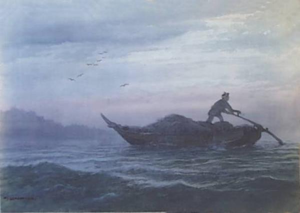 Hiroshi Yoshida - Boat on Sea