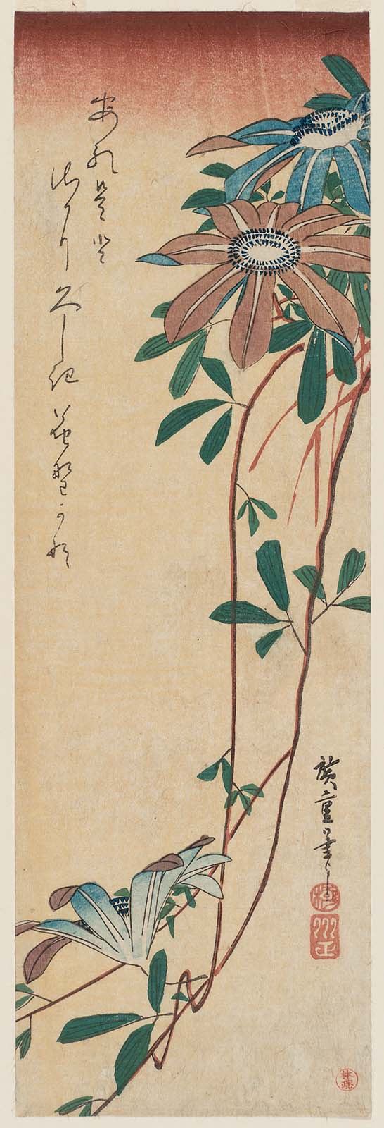 Hiroshiges - Clematis - Chū-tanzaku Format