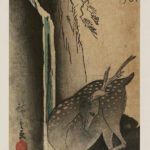 Hiroshiges - Deer and Waterfall - Chū-tanzaku Format
