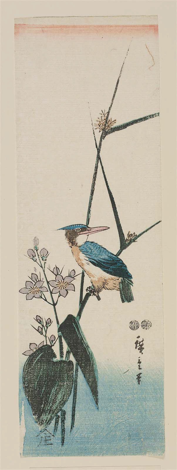 Hiroshiges - Kingfisher and Water Plantain - Chū-tanzaku Format