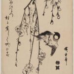 Hiroshiges - Bird and Peach Blossoms - Chūban Format