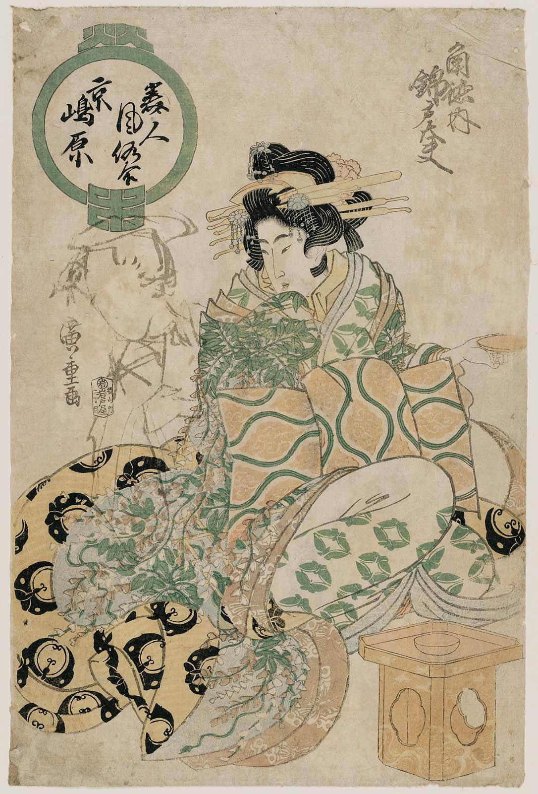 Hiroshiges - Shimabara in Kyoto: Nishikido Tayū of Kado-Toku - Comparisons of the Customs of Beauties