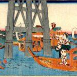 Hiroshiges - Enjoying the Evening Cool under Ryōgoku Bridge (Ryōgoku-bashi shita yūsuzumi) - Among Famous Places in Edo 1839-47