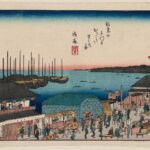 Hiroshiges - Moon-viewing at Takanawa on the twenty-sixth night (Takanawa Nijūrokuya) - Famous Places in Edo 1840-47