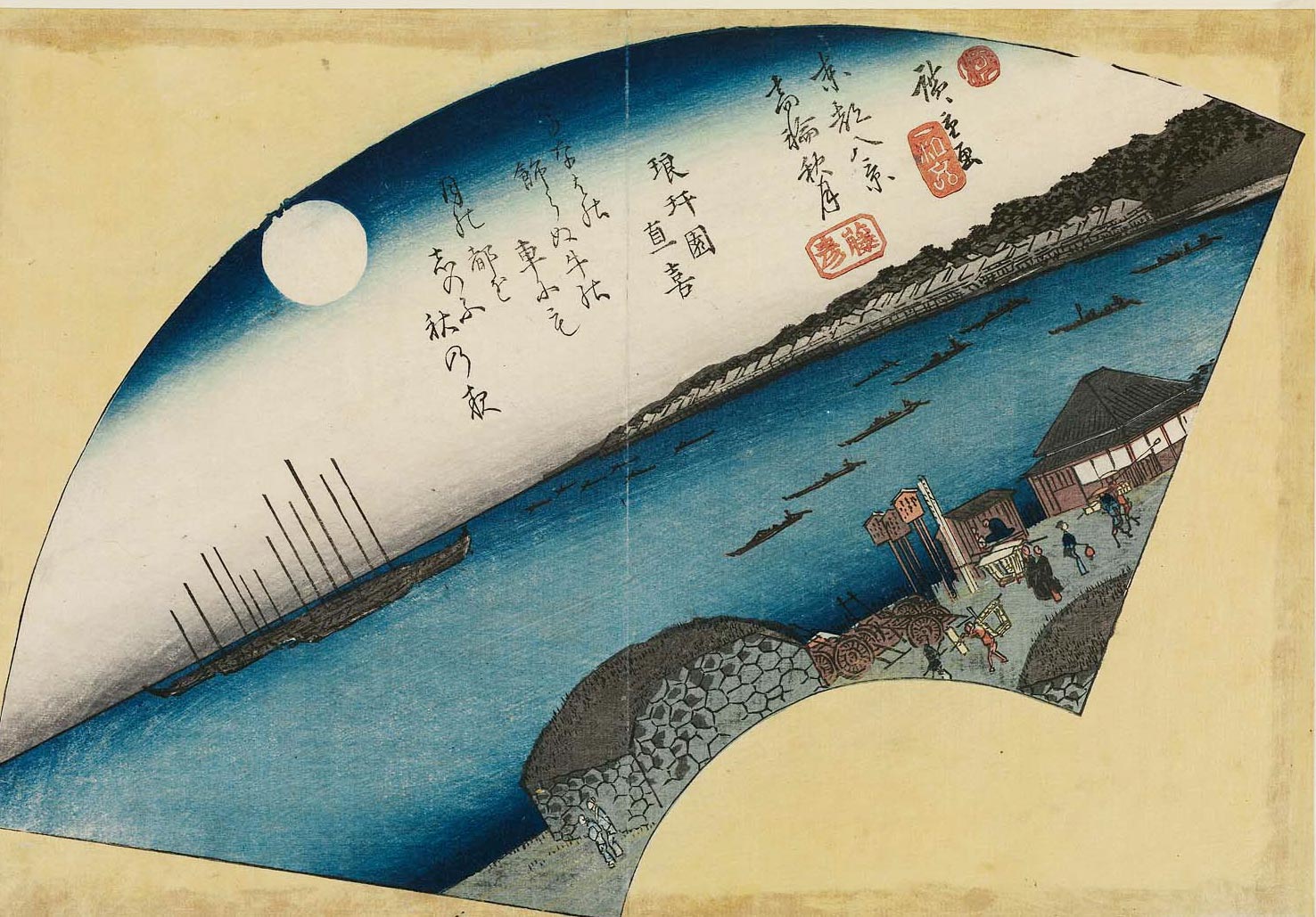 Hiroshiges - Autumn Moon at Takanawa (Takanawa no shūgetsu) - Eight Views of the Eastern Capital 1836-37