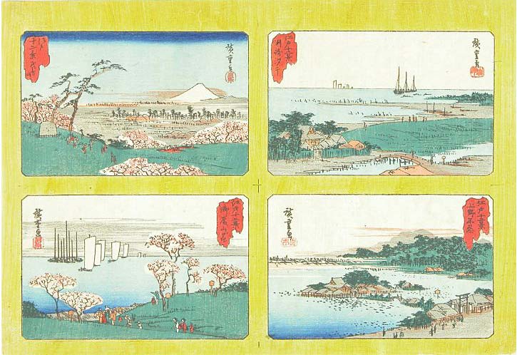 Hiroshiges - Asuka Hill | Susaki Goten-yama | Shinobazu Pond - Twelve Views of Edo 1831-2