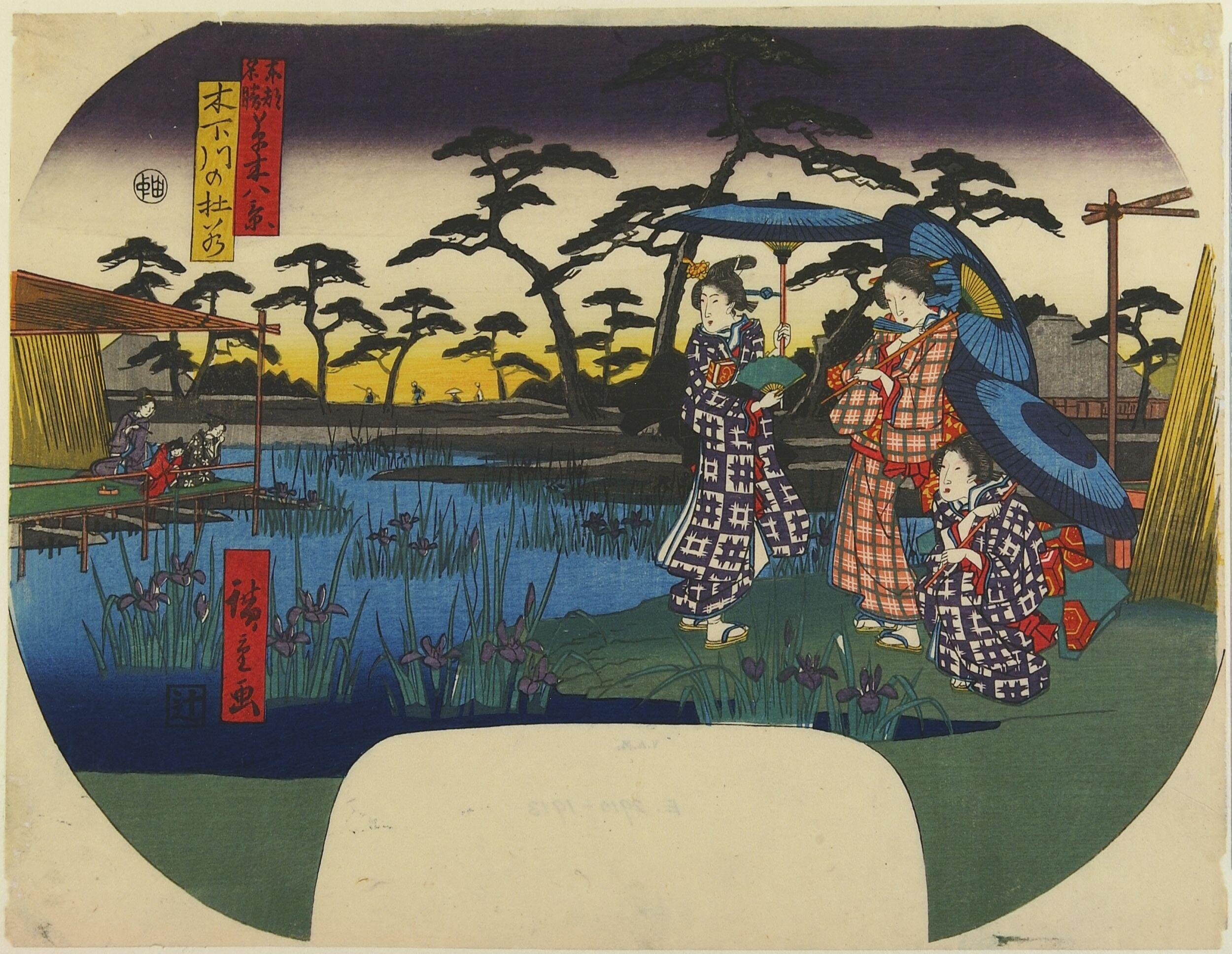 Hiroshiges - Irises at Kinegawa - Eight Famous Views of Plants and Trees in the Eastern Capital 1843-47