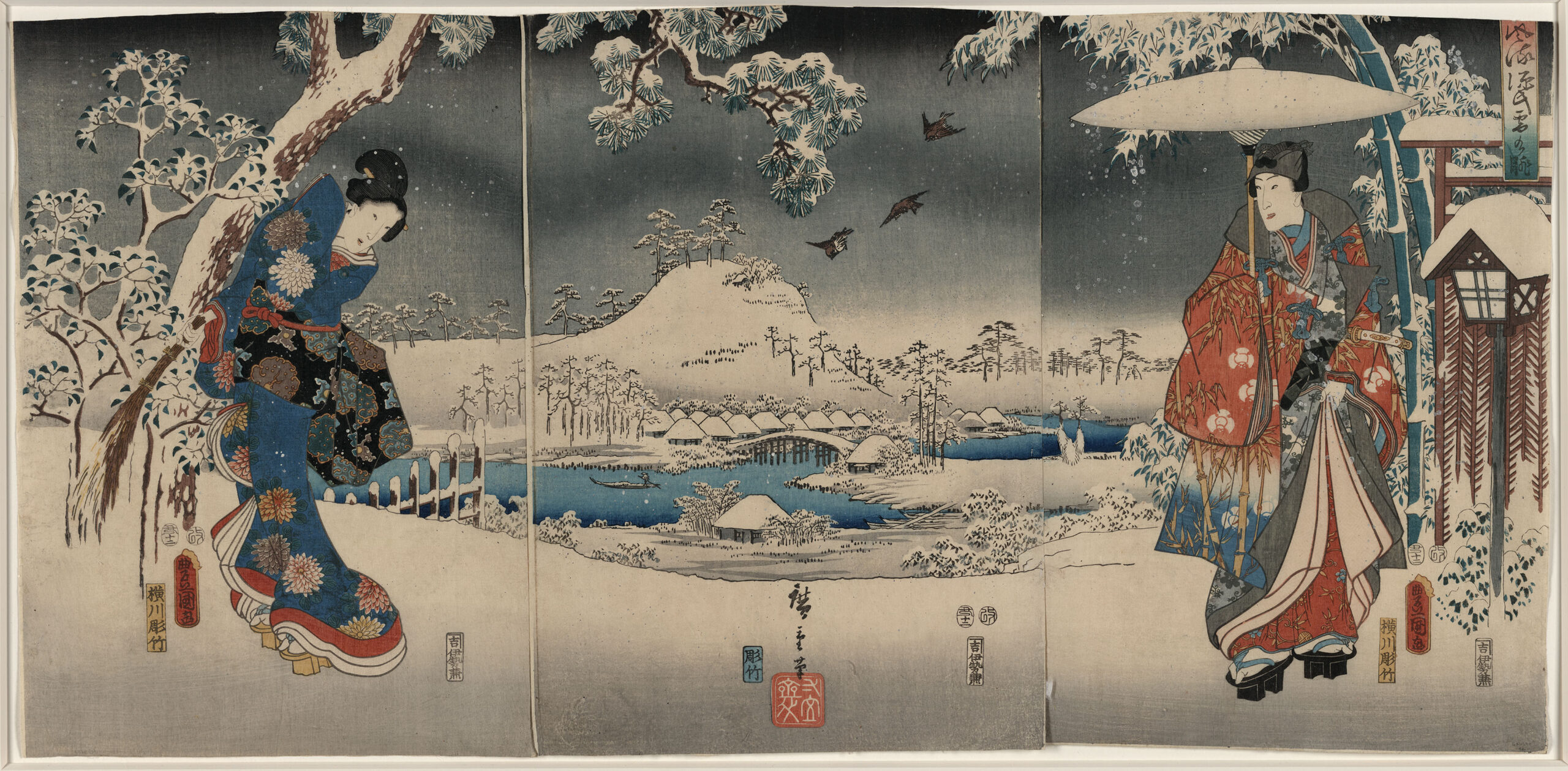 Hiroshiges - Snow View (Yuki no nagame) - Fashionable Genji 1853