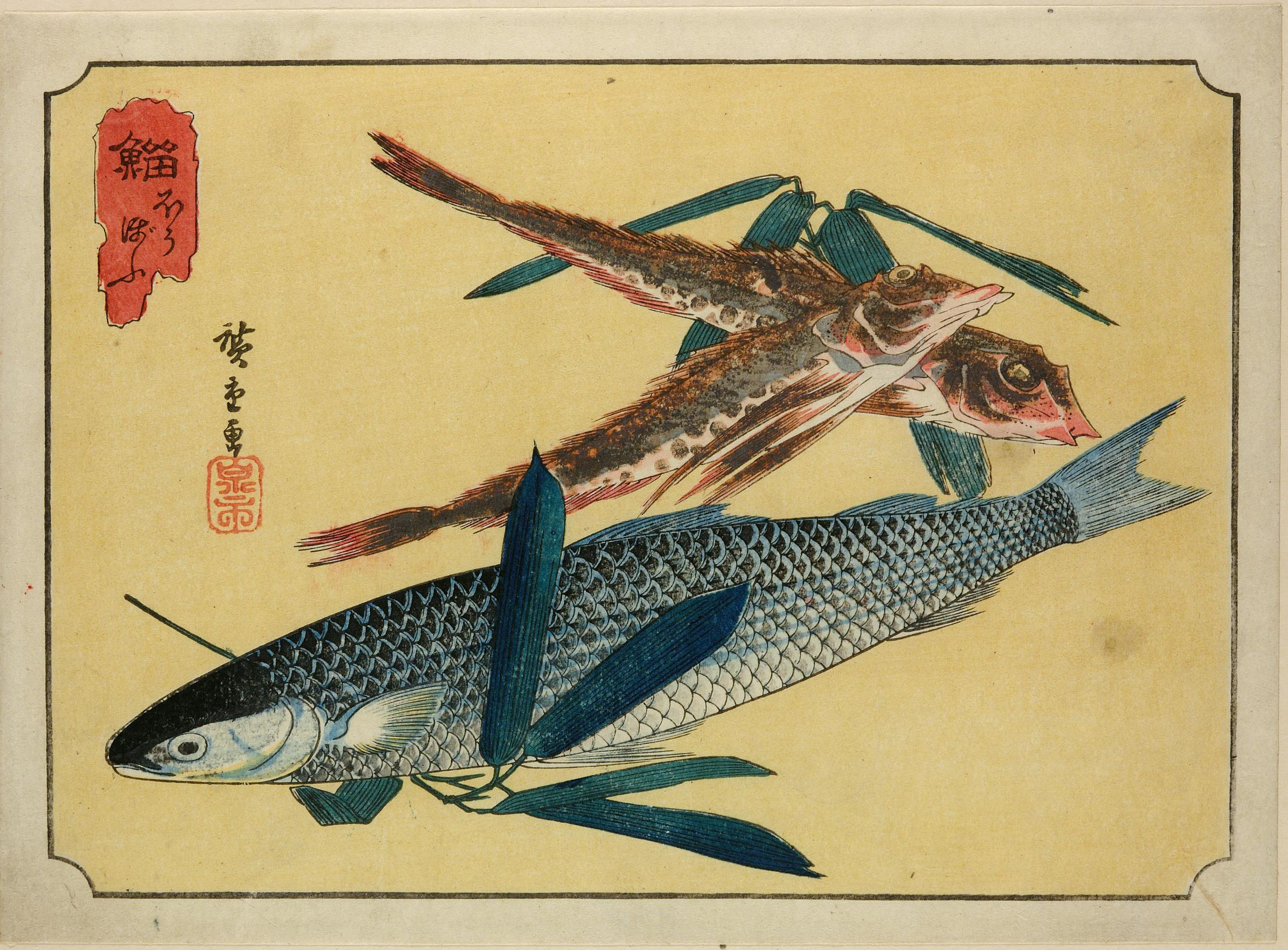 Hiroshiges - Mullet and Gurnard - Untitled series of Fish (1835-39)