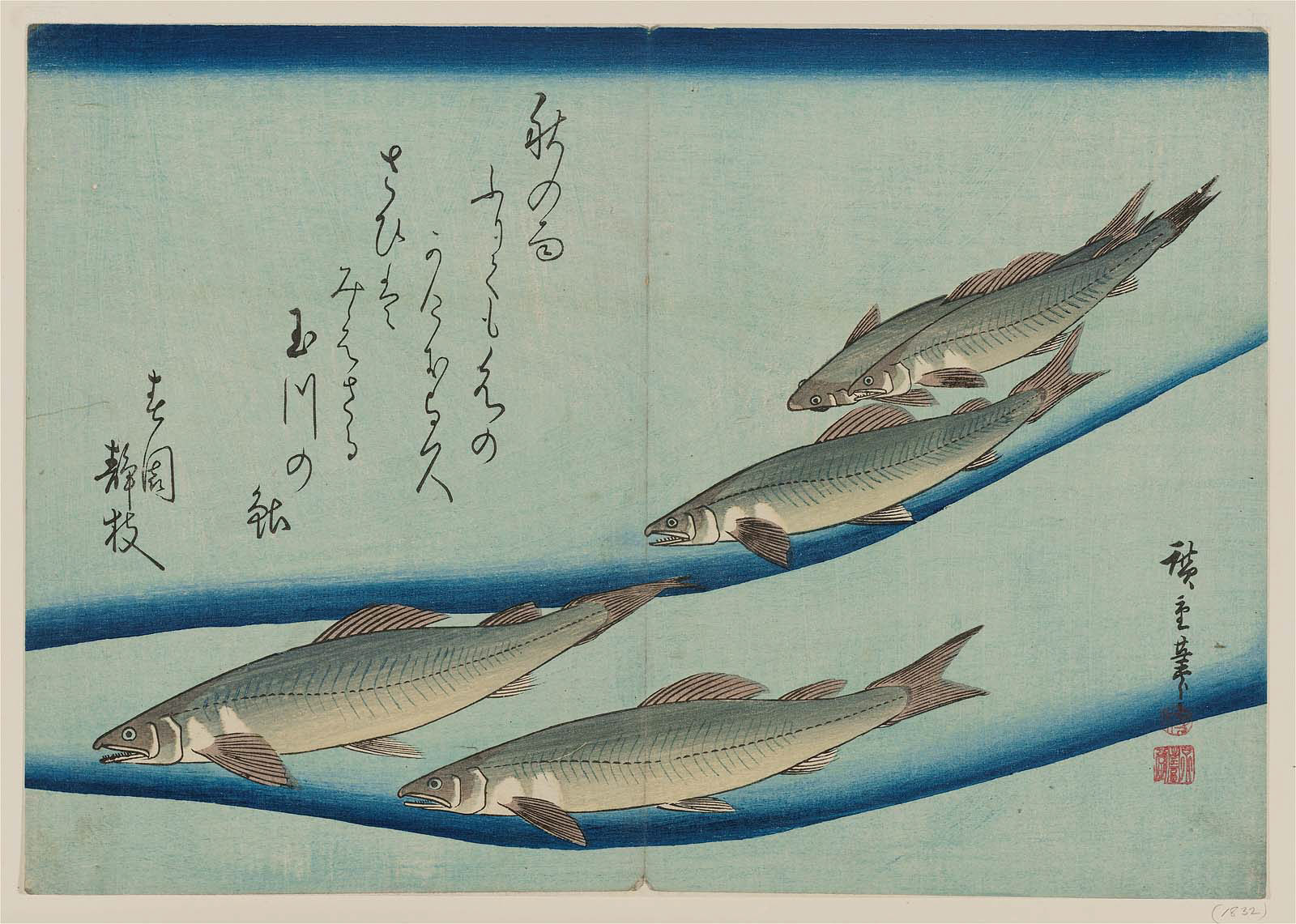 Hiroshiges - Trout - Grand Series of Fishes (1832-33 & 1840-42)