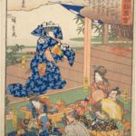 Hiroshiges - (21) Sukenari Dancing at Makigari - Illustrated Tale of the Soga Brothers 1845-46