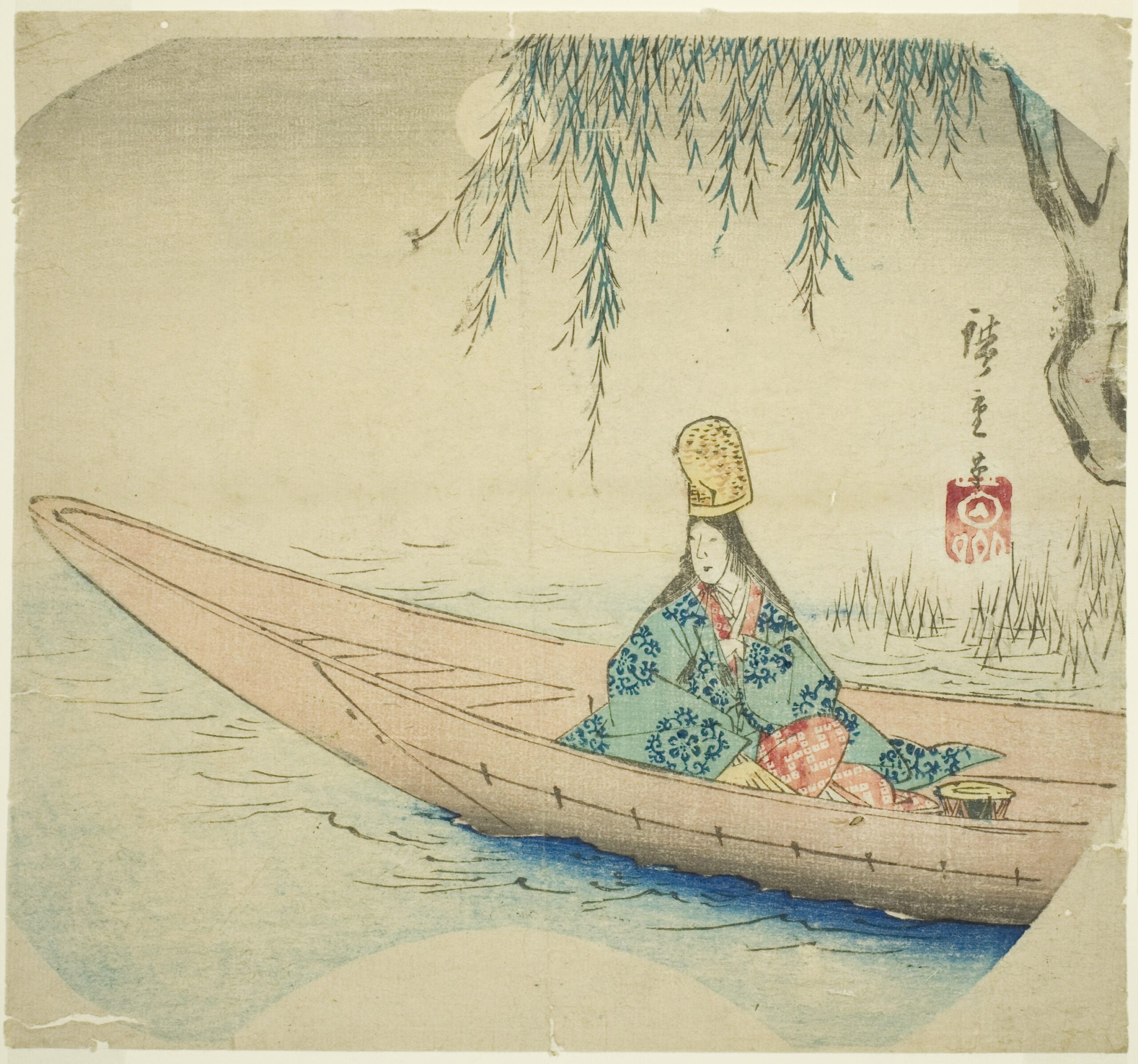 Hiroshiges - Shirabyoshi dancer in asazuma boat - Miscellaneous Fan prints