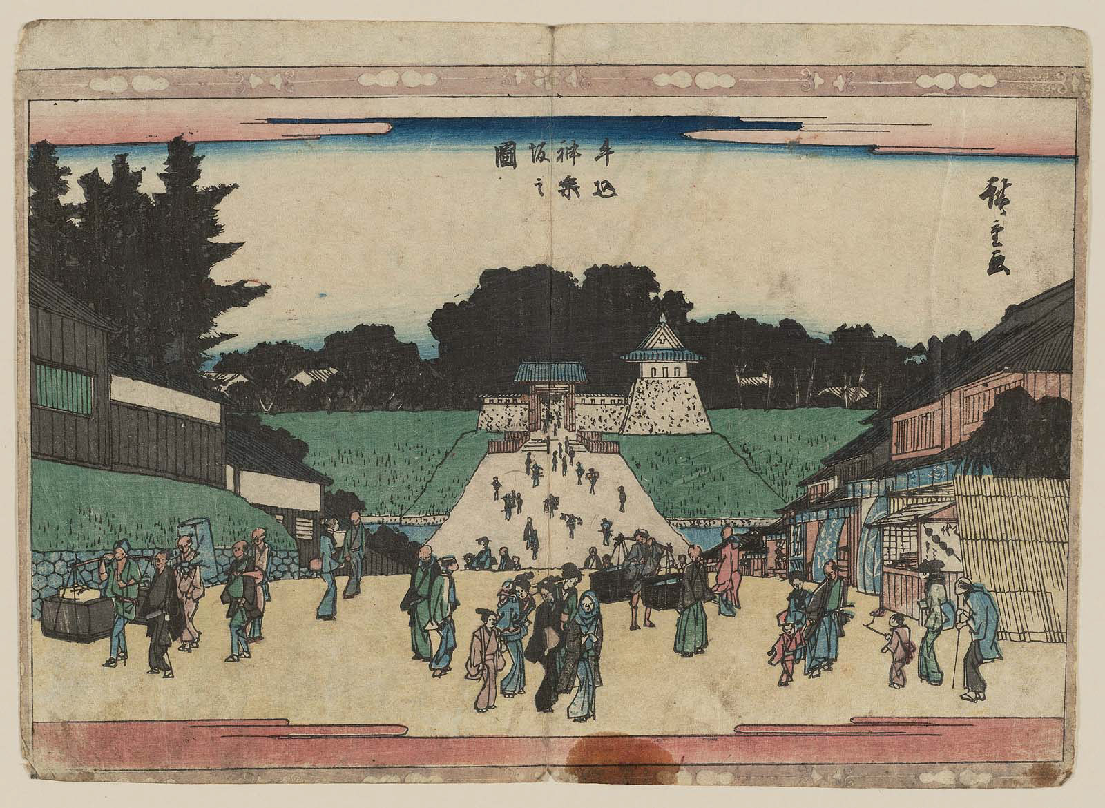 Hiroshiges - Kagura Hill in Ushigome (Ushigome Kagurazaka no zu) - Famous Places in the Eastern Capital 1839-42