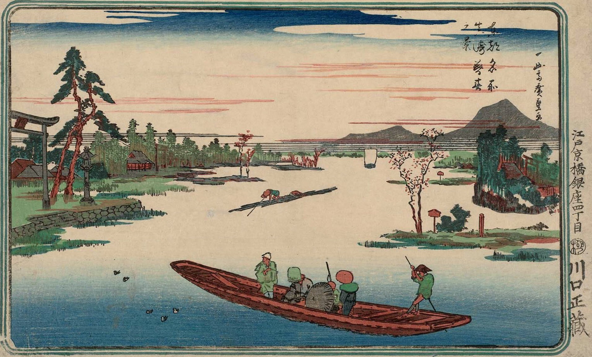 Hiroshiges - View of late spring at Massaki (Massaki boshun no kei) - Famous Places in the Eastern Capital 1831-32