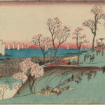 Hiroshiges - Cherry Blossoms in Full Bloom at Goten-yama (Goten-yama hanazakari) - Famous Places in the Eastern Capital 1853