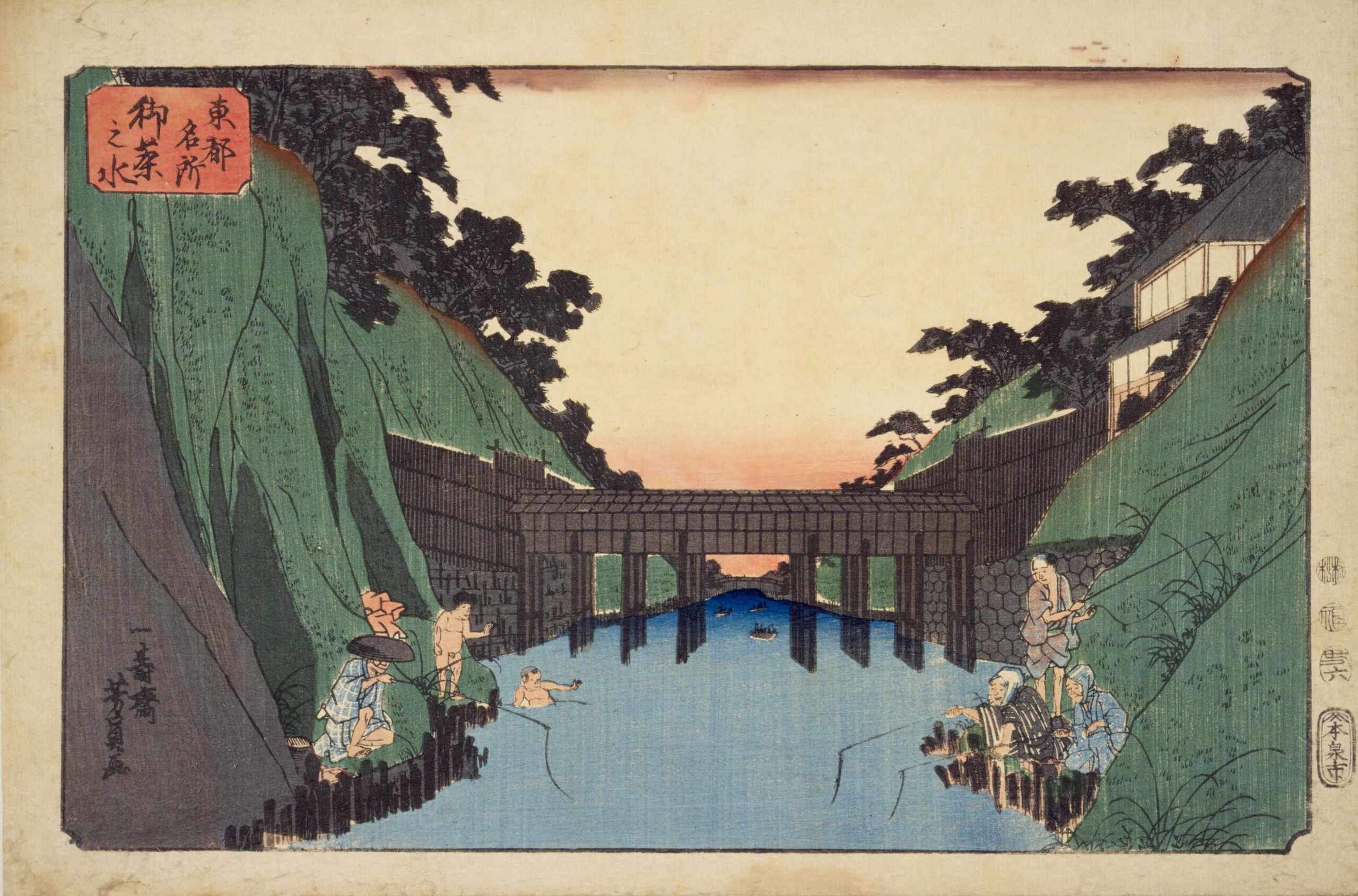 Hiroshiges - Ochanomizu (Ochanomizu) - Famous Places in the Eastern Capital 1853