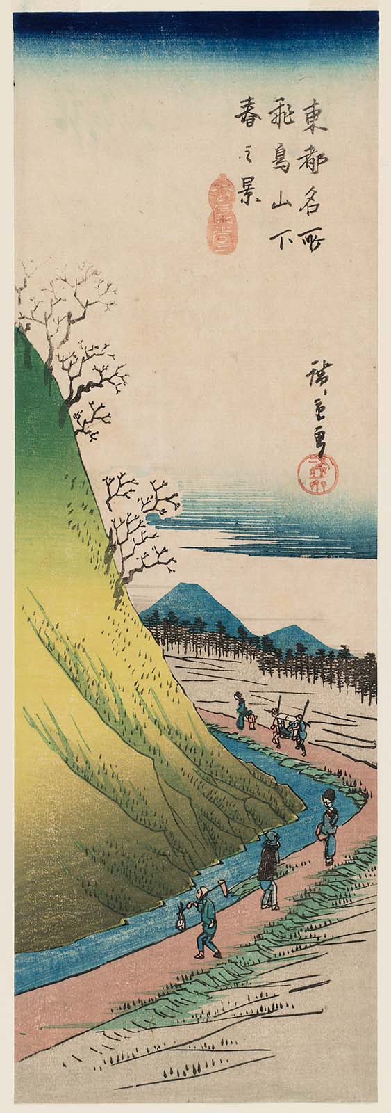 Hiroshiges - Spring View at the Foot of Asuka Hill (Asukayama shita haru no kei) - Famous Views of the Eastern Capital 1835-39