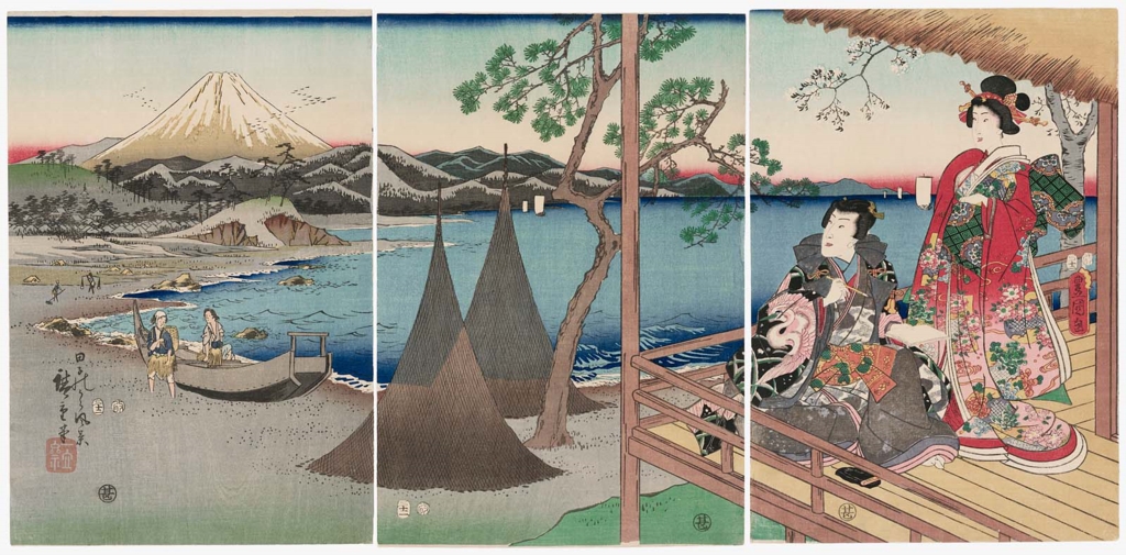 Hiroshiges - View of Tago Bay (Tago no Ura fūkei) - Miscellaneous Triptychs