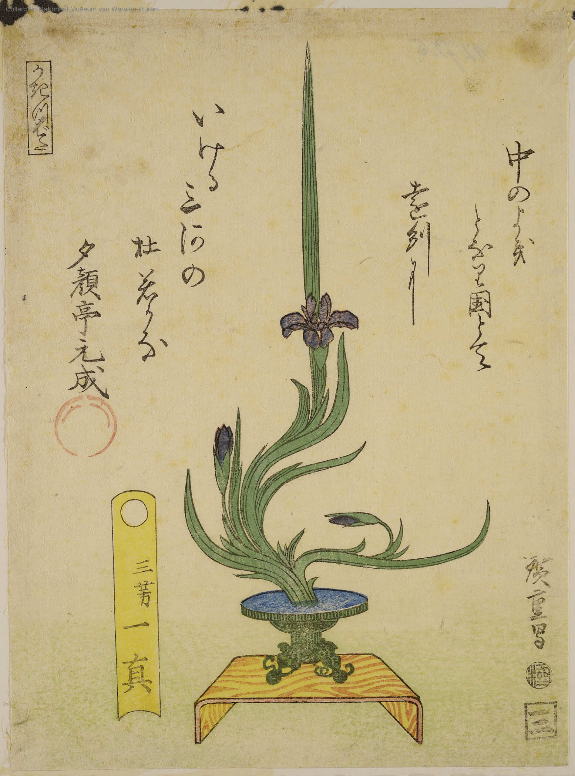 Hiroshiges - Arrangement of Iris - An untitled series of Ikebana flower arrangements