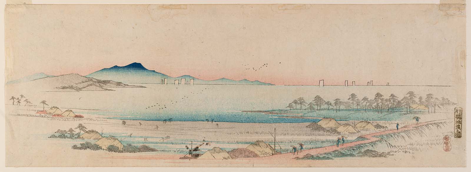 Hiroshiges - Salt Beach at Gyōtoku (Gyōtoku shiohama no zu) - Famous Places in the Suburbs of Edo (Ebangire) 1839