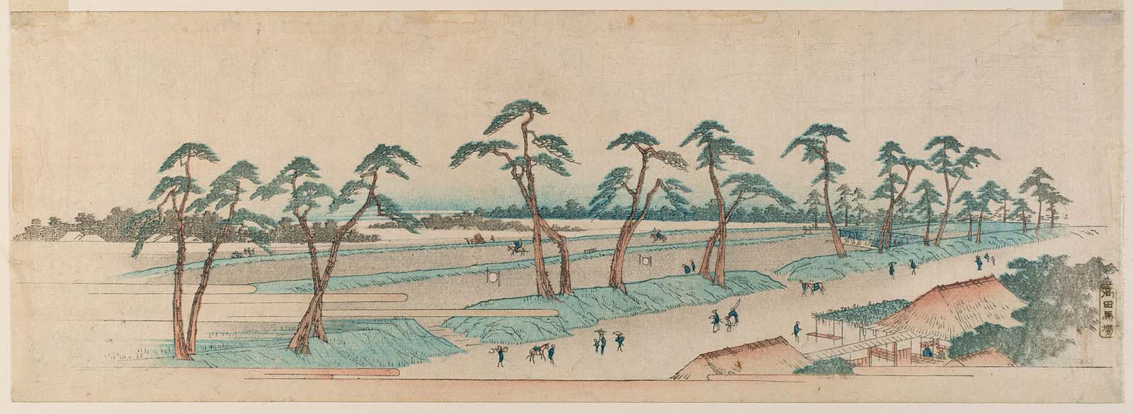 Hiroshiges - Takada Riding Grounds (Takada baba) - Famous Places in the Suburbs of Edo (Ebangire) 1839