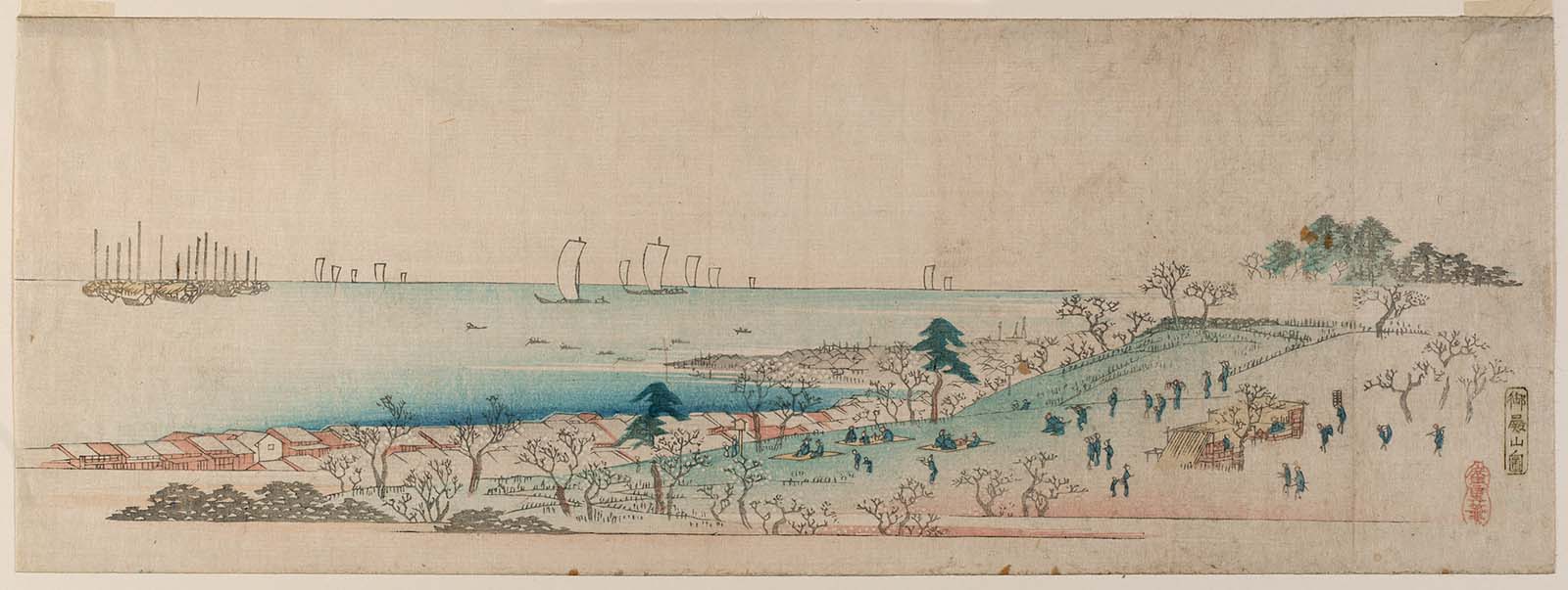 Hiroshiges - View of Gotenyama (Gotenyama no zu) - Famous Places in the Suburbs of Edo (Ebangire) 1839