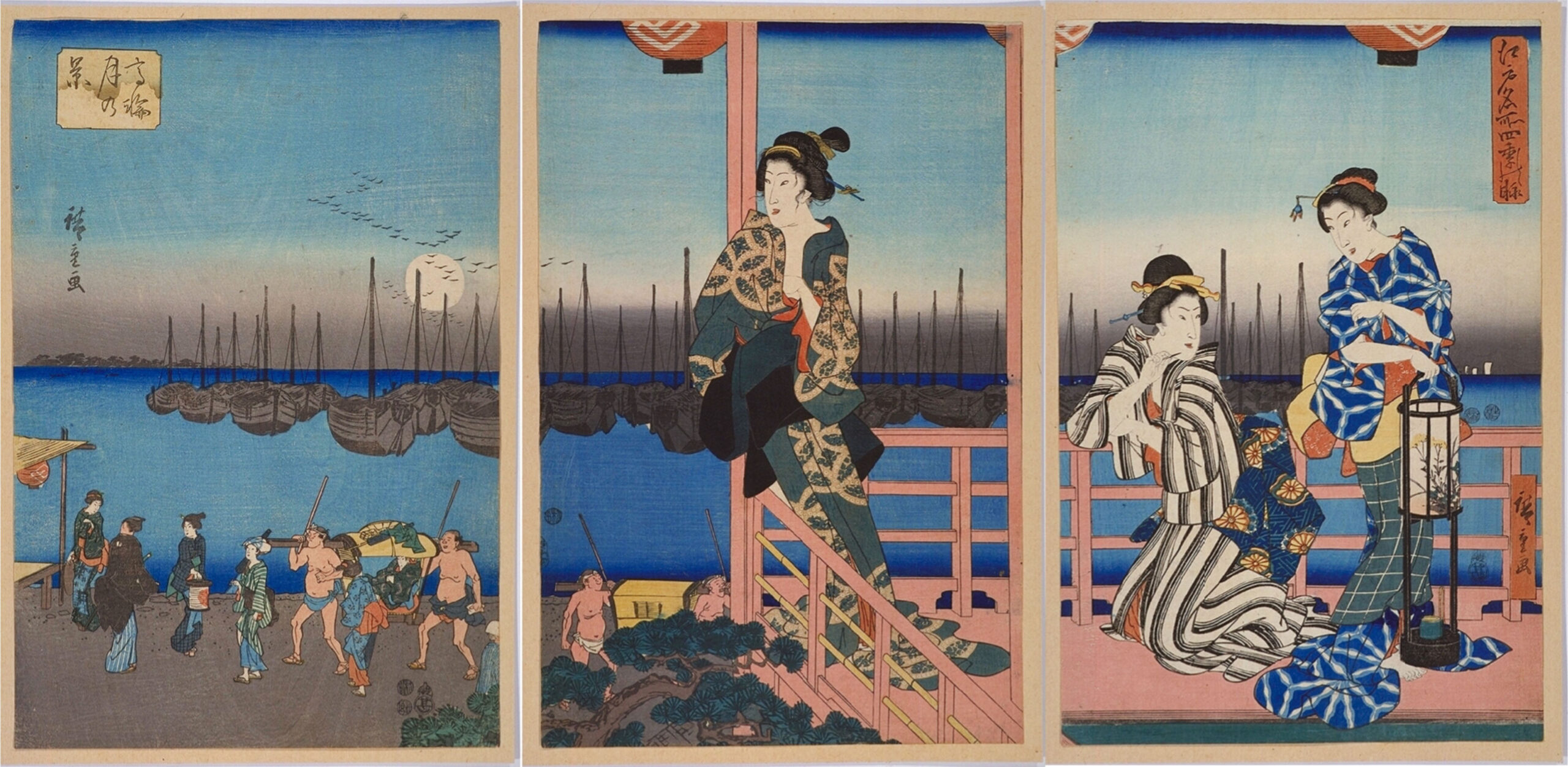 Hiroshiges - Moonlight at Takanawa (Takanawa tsuki no kei) - Views of the Four Seasons at Famous Places in Edo 1847-49