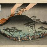 Hiroshiges - 3 Yoshitsune’s night-attack against the Taira army at Mount Mikusa (Migusa-yama gosen Yoshitsune Heijinbatsu yoru utsu) - The Life of Yoshitsune 1832-34