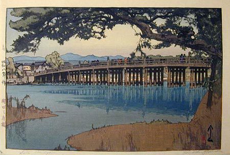 Hiroshi Yoshida - Kansai District: Seta Bridge (Kansai: Seta no karahashi)