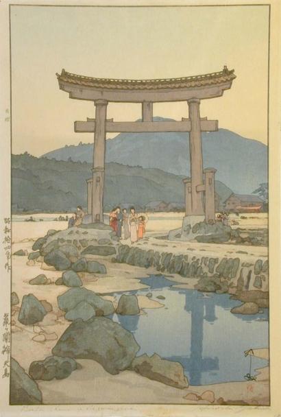 Hiroshi Yoshida - Benten Shrine at Nezugaseki