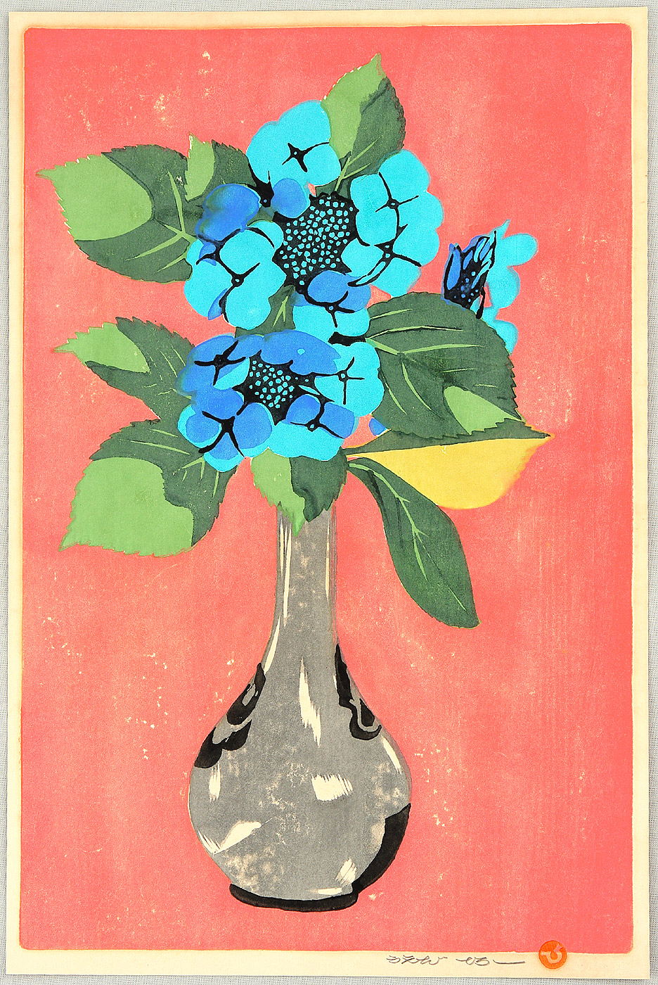Hiroshi Yoshida - Hydrangea in Vase