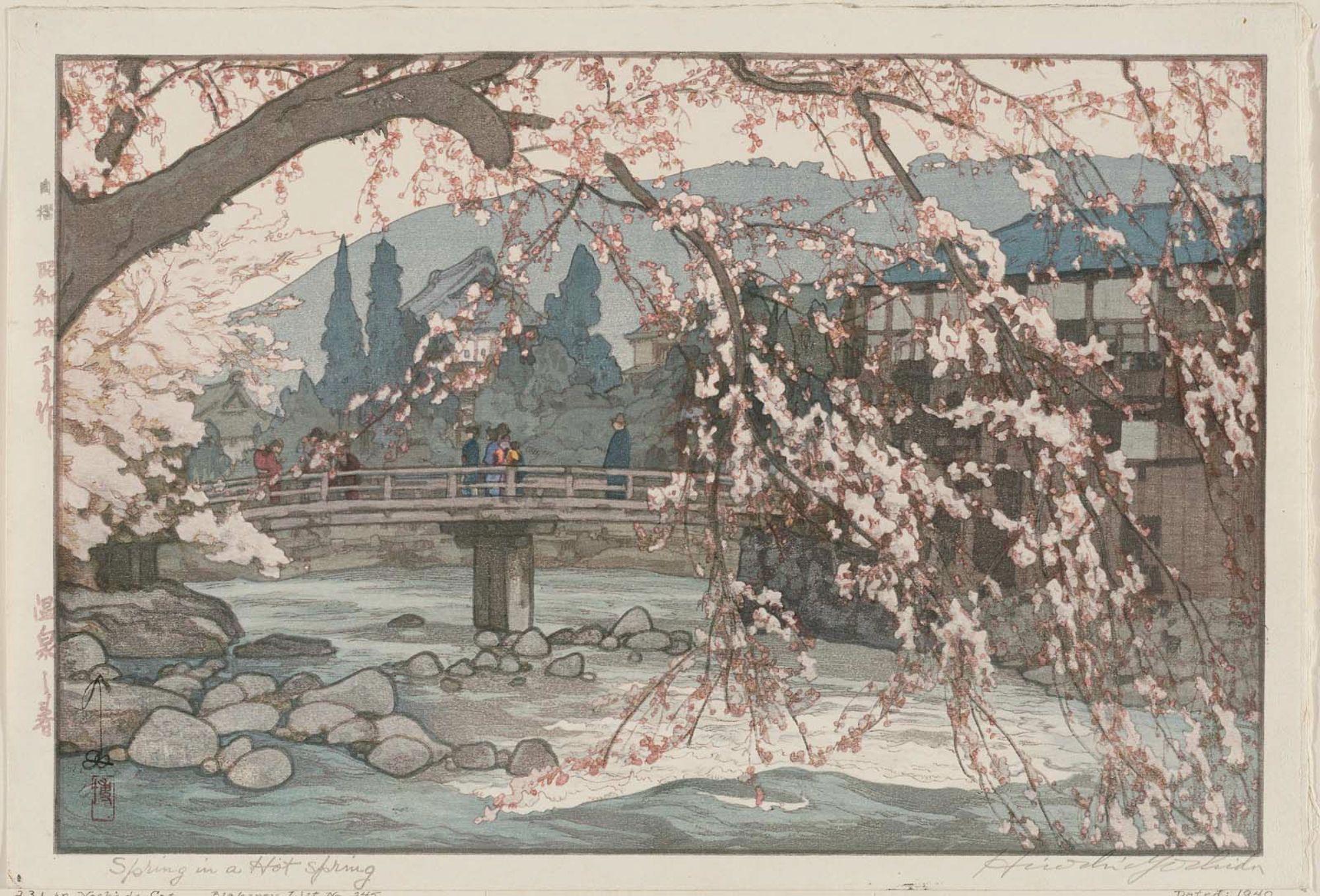 Hiroshi Yoshida - Spring in a Hot Spring (Onsen no haru)