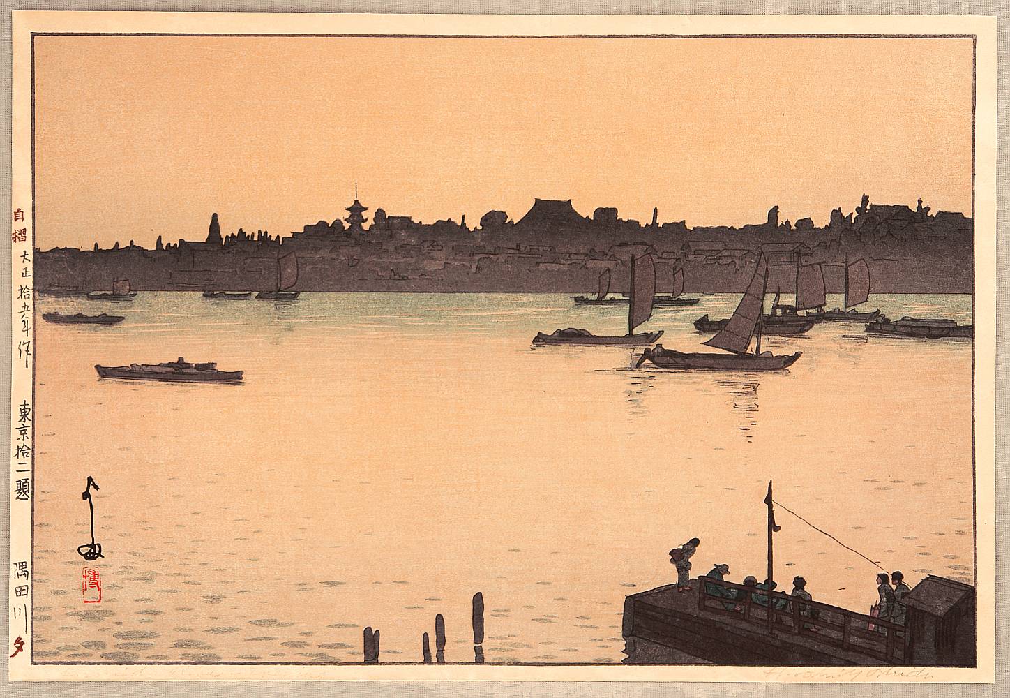 Hiroshi Yoshida - Sumida River (Evening) – Twelve Scenes of Tokyo