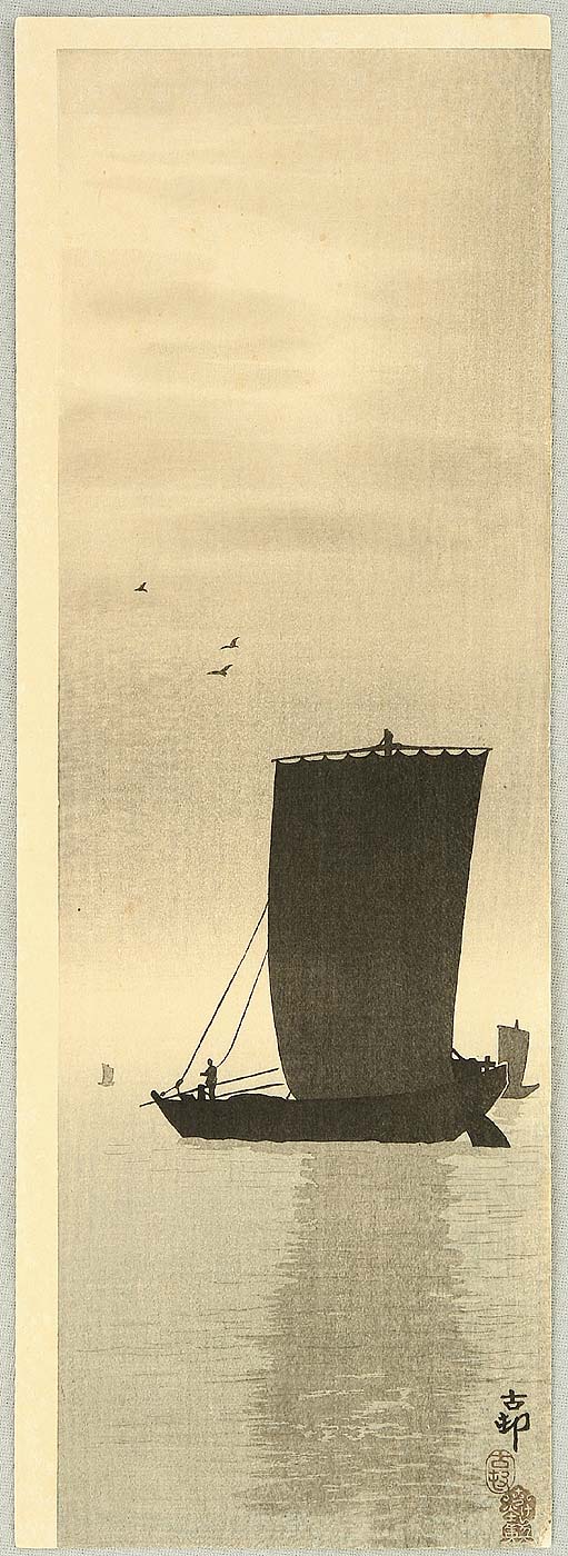 Ohara Koson - Fishing Boats at Sea