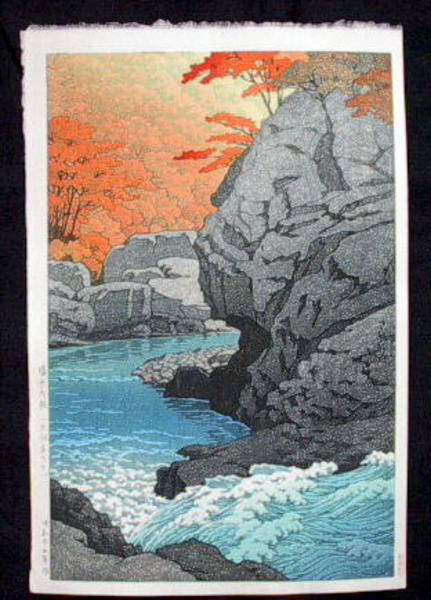 Hasui Kawase - Tengu Rock, Shiobara