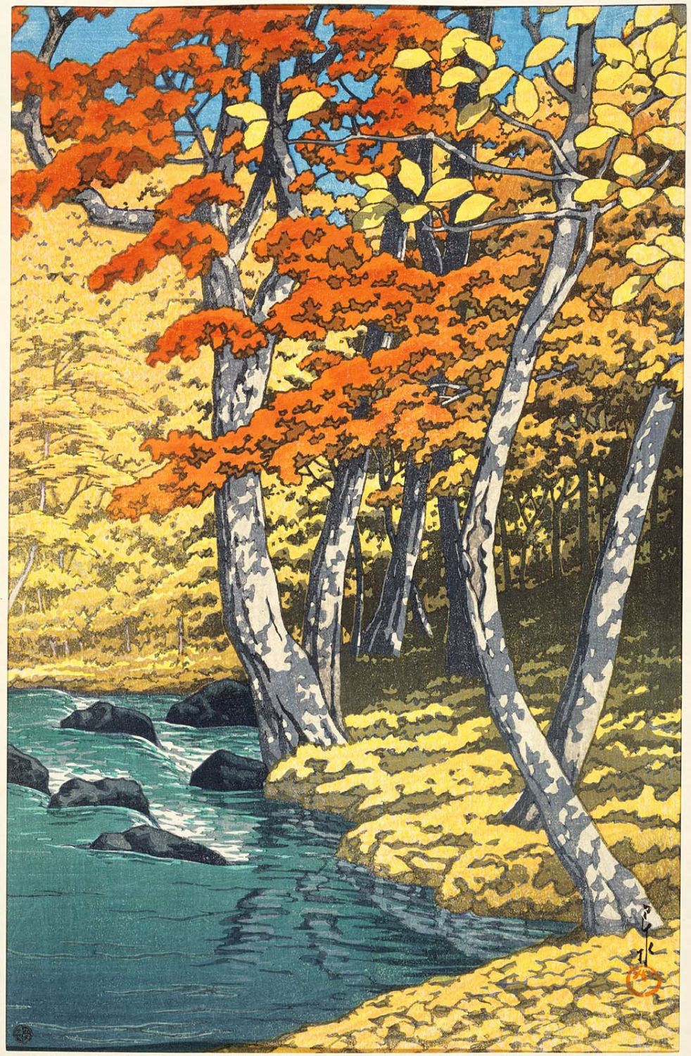 Hasui Kawase - Autumn at Oirase (Oirase no aki), from the series Collected Views of Japan, Eastern Japan Edition (Nihon fûkei shû higashi Nihon hen)